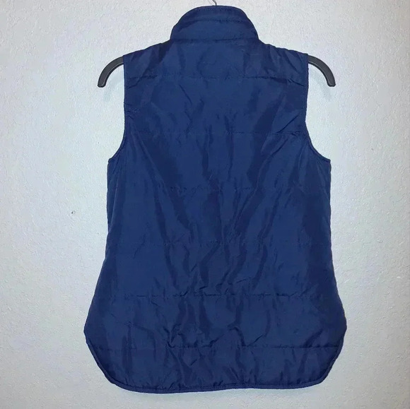 True Craft Womens Navy Blue Puffer Vest Fall Winter Size Medium Zip & Buttons - Picture 2 of 8